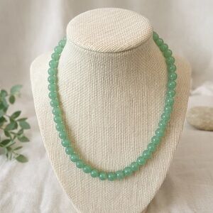 💚 Vintage Genuine Jade Bead Necklace 1950’s-1970’s 🍃